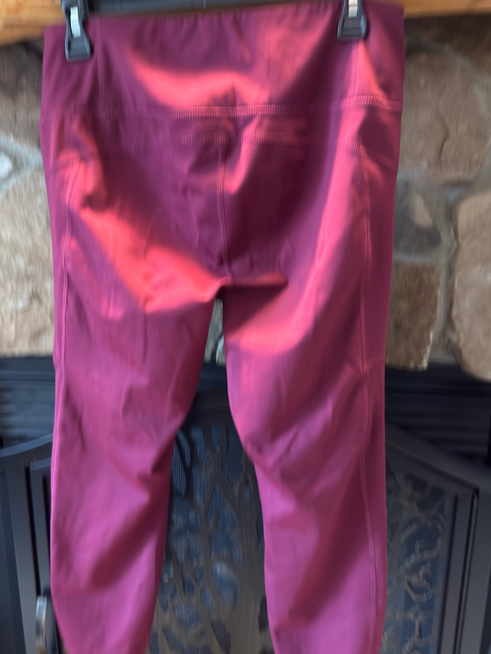 Women's Maroon Active Stretch Pants with Extra Warm Lining - Picture 3 of 6